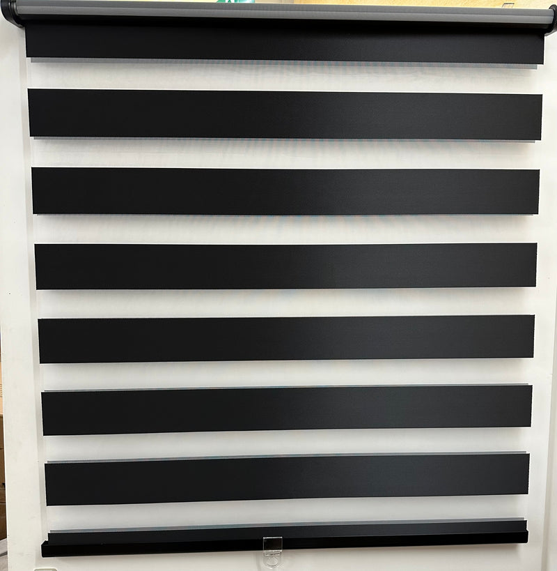 Laden Sie das Bild in Galerie -Viewer, Clever Fix Day & Night Rollo schwarz für Fenster und Türen