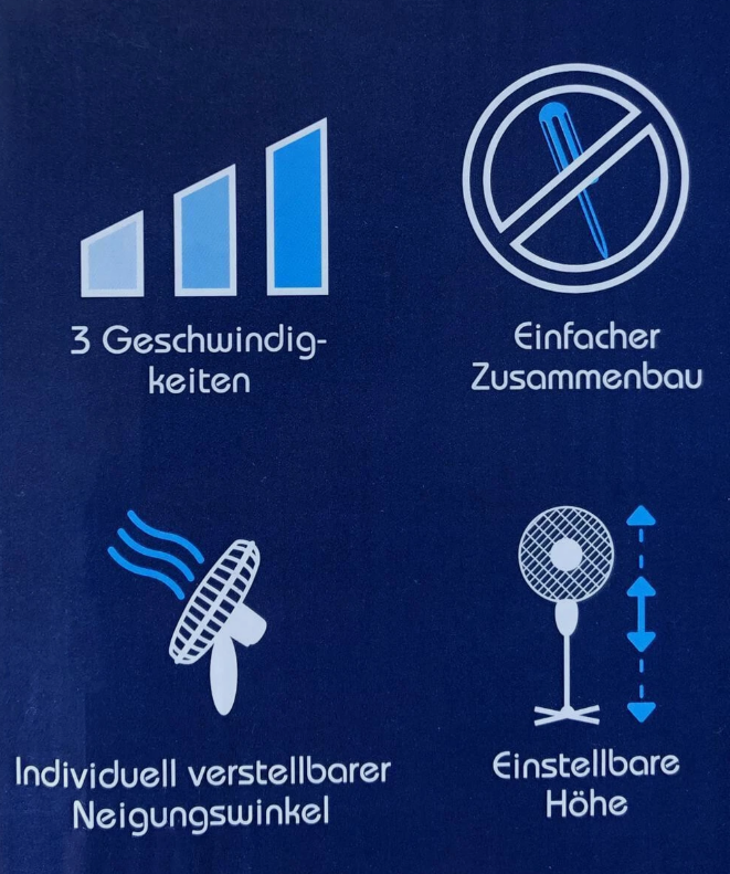 Laden Sie das Bild in Galerie -Viewer, Standventilator ito 3 Geschwindkeiten oszillierend verstellbare Höhe neigbar