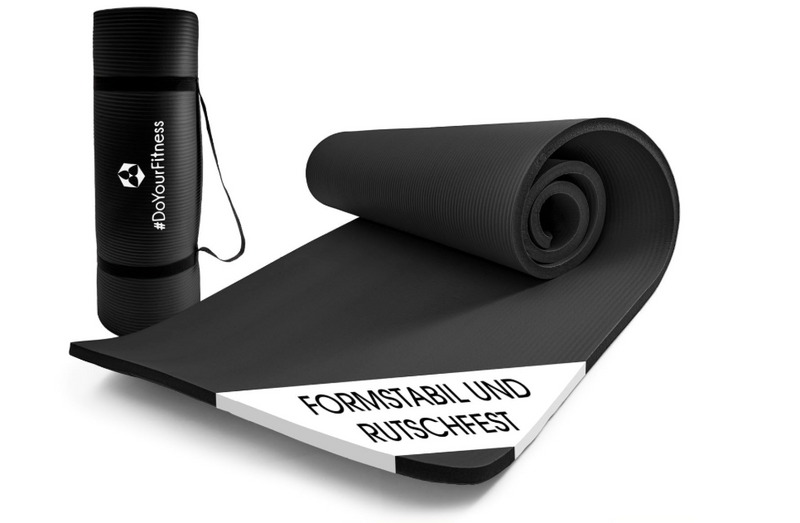 Laden Sie das Bild in Galerie -Viewer, DoYourFitness Yogamatte rutschfest. Für Anfänger und Fortgeschrittene. Dicke von 0,8 cm bis 2 cm. Gelenkschonende Gymnastikmatte. 183 cm x 61 cm oder XXL 190 cm x 100 cm (Indoor/Outdoor geeignet)