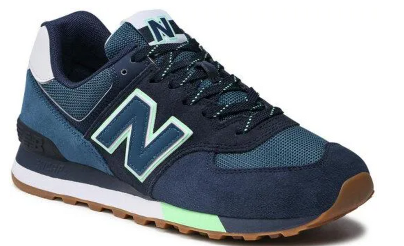 Laden Sie das Bild in Galerie -Viewer, New Balance Sneakers ML574PU2 Marineblau Gr. 44 Original und neu
