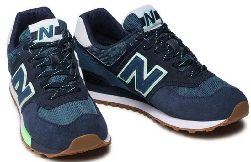 Laden Sie das Bild in Galerie -Viewer, New Balance Sneakers ML574PU2 Marineblau Gr. 44 Original und neu