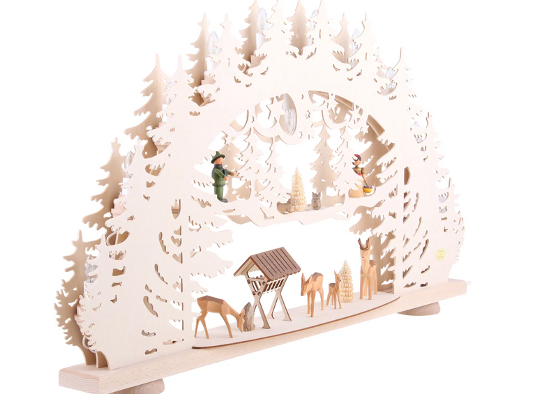 Laden Sie das Bild in Galerie -Viewer, Saico 3D-Schwibbogen Waldlichtung - 66×40×8,5 cm