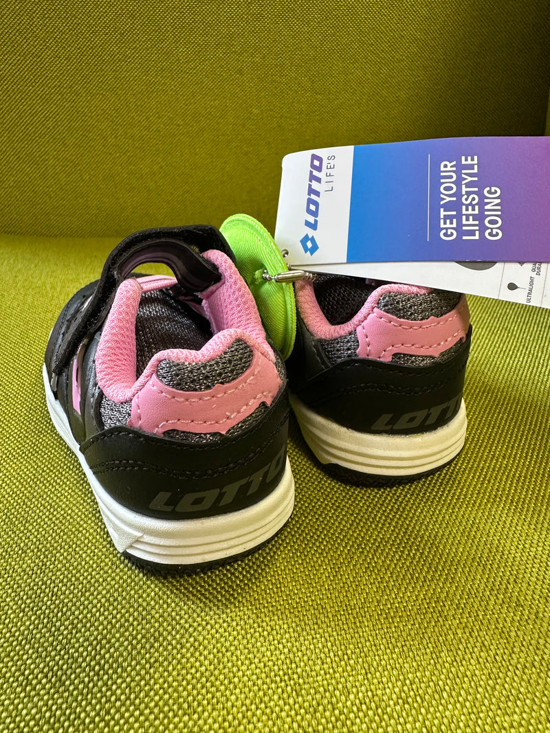 Laden Sie das Bild in Galerie -Viewer, Lotto Kinder Sneaker Gr. 20 schwarz/weiß/pink Original und neu
