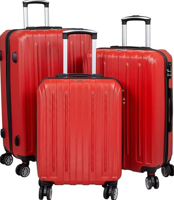 Koffer Reisekoffer Handgepäck rot in 3 Größen