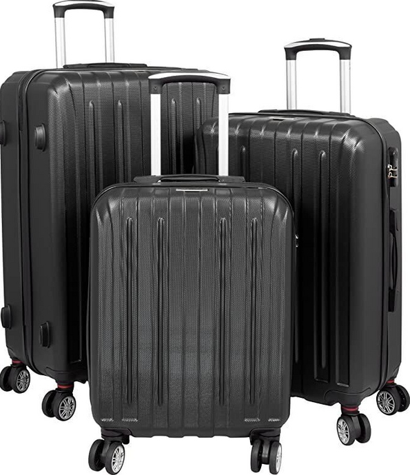 Koffer Reisekoffer Handgepäck schwarz in 3 Größen