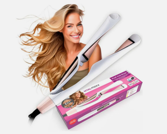 VITALmaxx Hair Styler Curl & Straight - weiß/rose