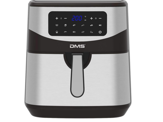 DMS XXXL 7 Liter Heißluftfritteuse, Fritteuse, Backofen, Heißluftgrill, Herd, fettfrei und ohne Öl, inkl. 10 Programme und digitalem Touch-Display, 1800 Watt, Timer, HF-7S