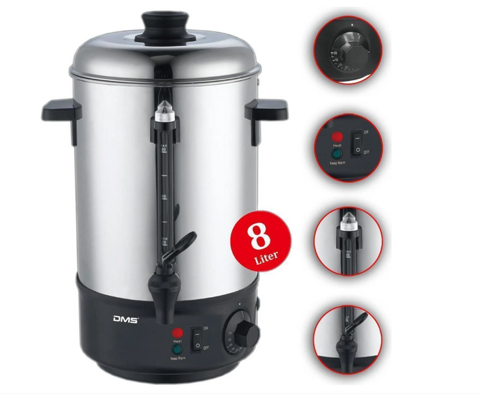 DMS® 8 L Glühweinkocher Glühweinautomat Wasserkocher Heißwasserspender Kocher TK-8