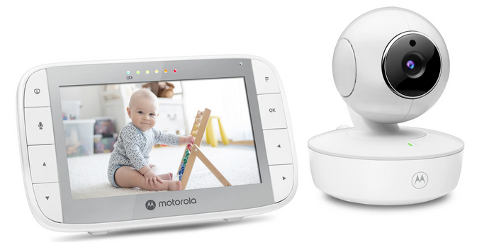 Motorola Nursery Babyphone mit Kamera VM55 - 5-Zoll Farbdisplay - Tag und Nachtsicht - Scroll- und Zoomfunktion - ECO Modus