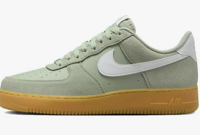 Nike Air Force 1 Sneaker dunkelgrün/weiss mit brauner Sohle Gr. 42 Original und neu