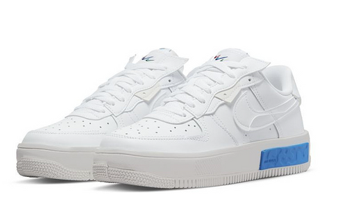 Nike Air Force 1 Fontanka Gr. 40 weiss mit blauen Rechteck Original und neu