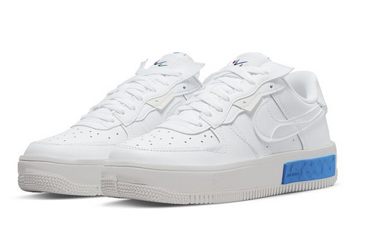 Nike Air Force 1 Fontanka Gr. 40 weiss mit blauen Rechteck Original und neu