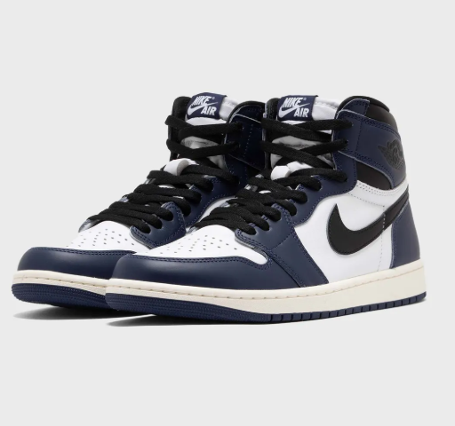 Air Jordan 1 Retro High OG, dunkelblau/weiss/schwarz Original und neu Kinder