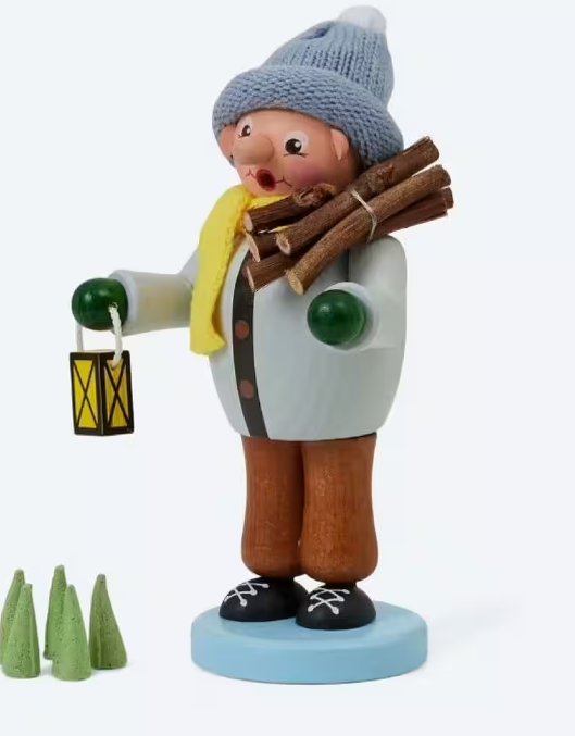 SAICO ORIGINAL Räuchermännchen Winterkind aus dem Erzgebirge mit 5 Räucherkerzen
