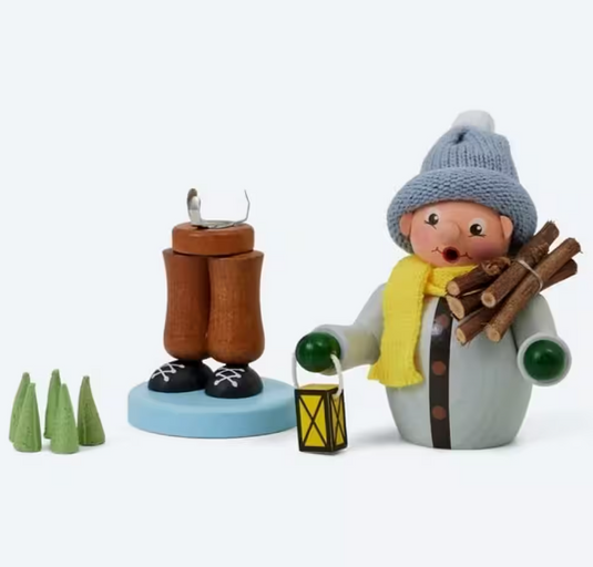 SAICO ORIGINAL Räuchermännchen Winterkind aus dem Erzgebirge mit 5 Räucherkerzen