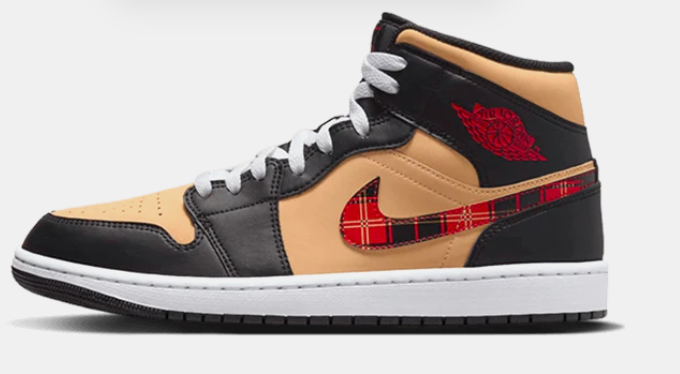 Nike Air Jordan 1 Mid SE Tartan Swoosh Original und neu