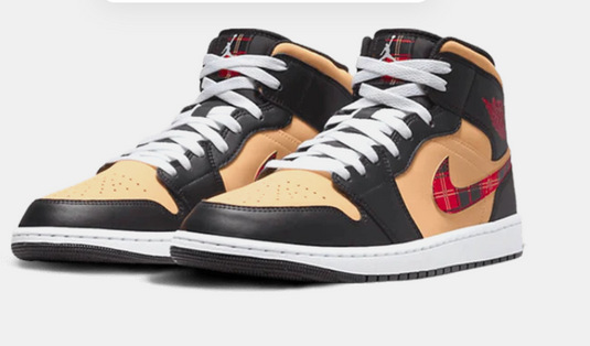 Nike Air Jordan 1 Mid SE Tartan Swoosh Original und neu