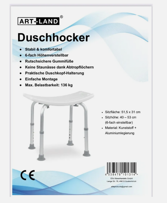 Duschhocker - Höhenverstellbar