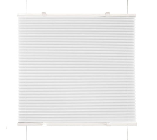 Clever Fix Plissee Leinen uni weiß 100x130 cm - Die Mega Kiste